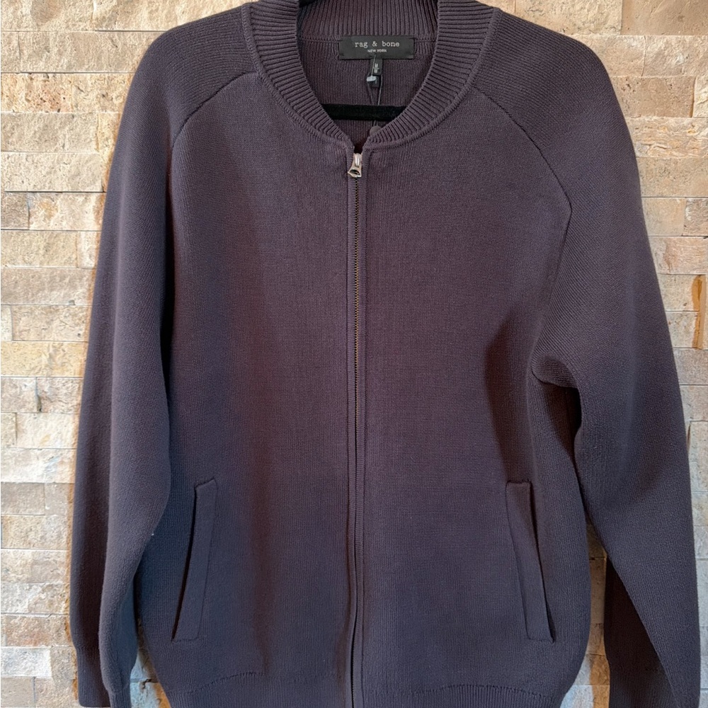 rag & bone Men's Zip-Up Sweater - Charcoal